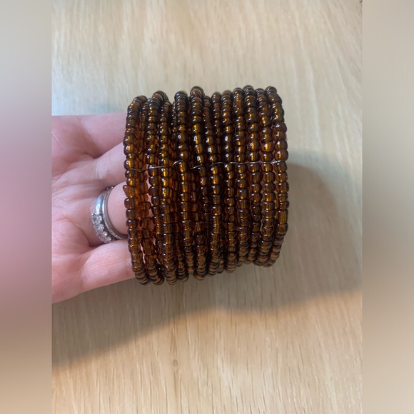 PRELOVED BRONZE BEADED CUFF BRACELET - Picture 2 of 3